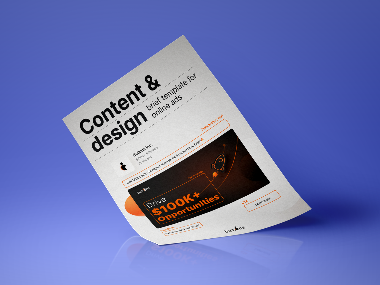 Content & design brief template for online ads